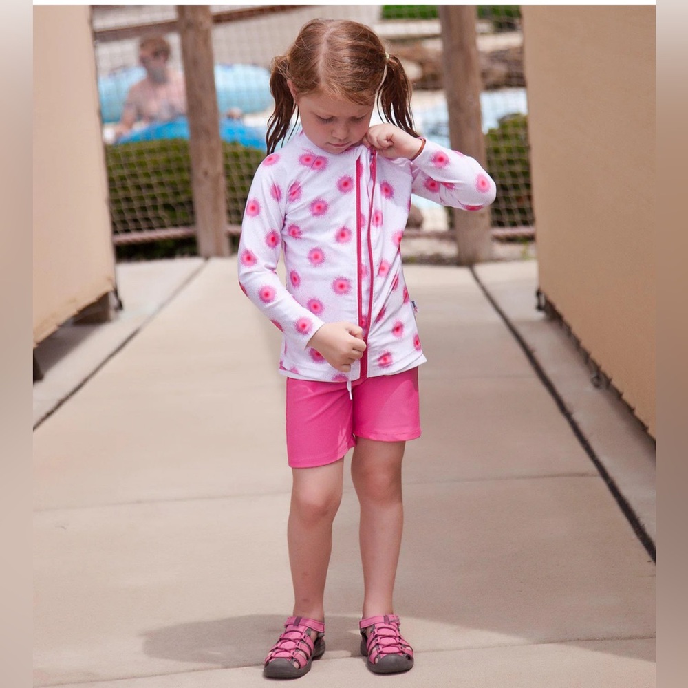 Swim zip 3 piece Tankini shorts set